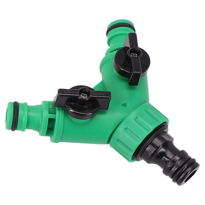 VIBRATITE 2-Wege Wasserhahn Schlauch-Wasser-Splitter in Y-Form mit Schalter, 3/4 Zoll, Kunststoff, Grün - Bild 3