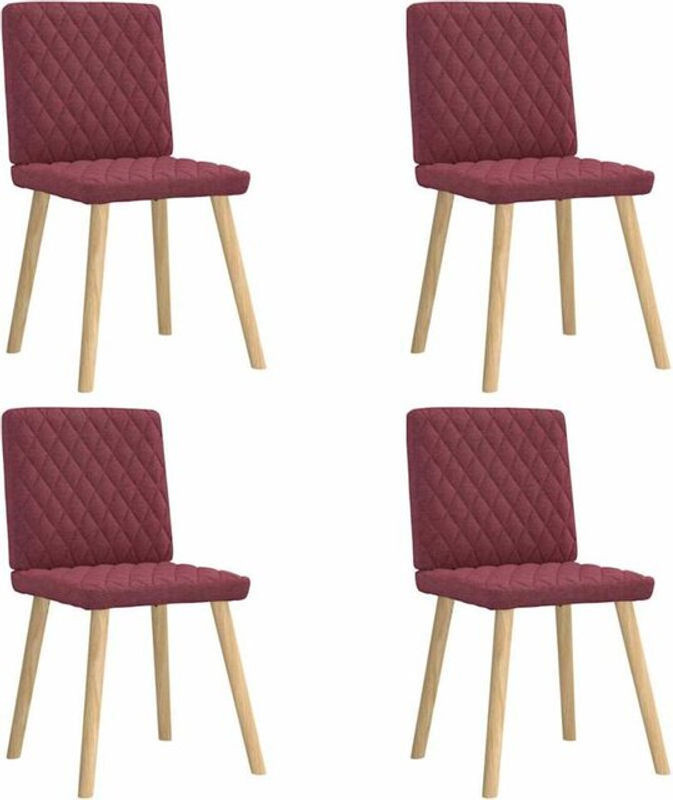 Set aus 4 modernen Esszimmerstühlen von vidaxl in Rot aus Stoff - Bild 1