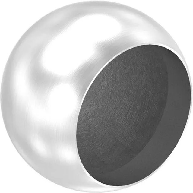 FeNau Abschlusskugel aus Edelstahl V2A in Silber matt, Durchmesser: 55 mm, für Rohr 42,4 mm mit M8 Innengewinde, hohl - Bild 1