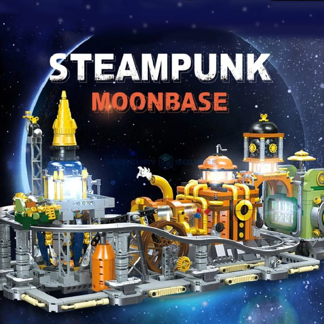 Yangkili Steampunk Mond Basis Bausteine Set MOC Modulare Architektur Weltraum Spielzeug für Kinder in Mehrfarbig - Bild 1
