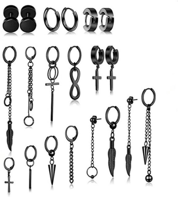 Creolen Edelstahl, Scharnier, grau, Unisex - Bild 1