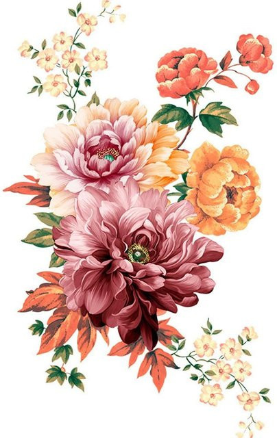 Romantischer Wandaufkleber Sea of Flowers aus PVC in Mehrfarbig mit floralem Design - Bild 1