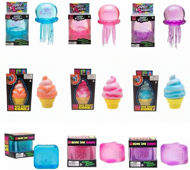 NeeDoh Quallen- & Würfel-Squish-Spielzeug, weiches Gelatine-Sensorik-Stressabbau-Spielzeug - Bild 1