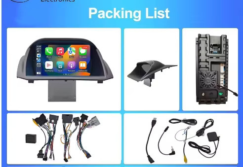 MOOKAKA Android 14 Multimedia-Player mit 7-Zoll-Bildschirm und GPS für Ford Fiesta mk5 mk6 (2009-2017), Schwarz - Bild 4