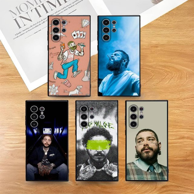 P-post M-Malones Sänger Handyhülle für Samsung Galaxy S21 S22 S23 S24 S25 FE Plus Ultra aus weichem TPU - Bild 1