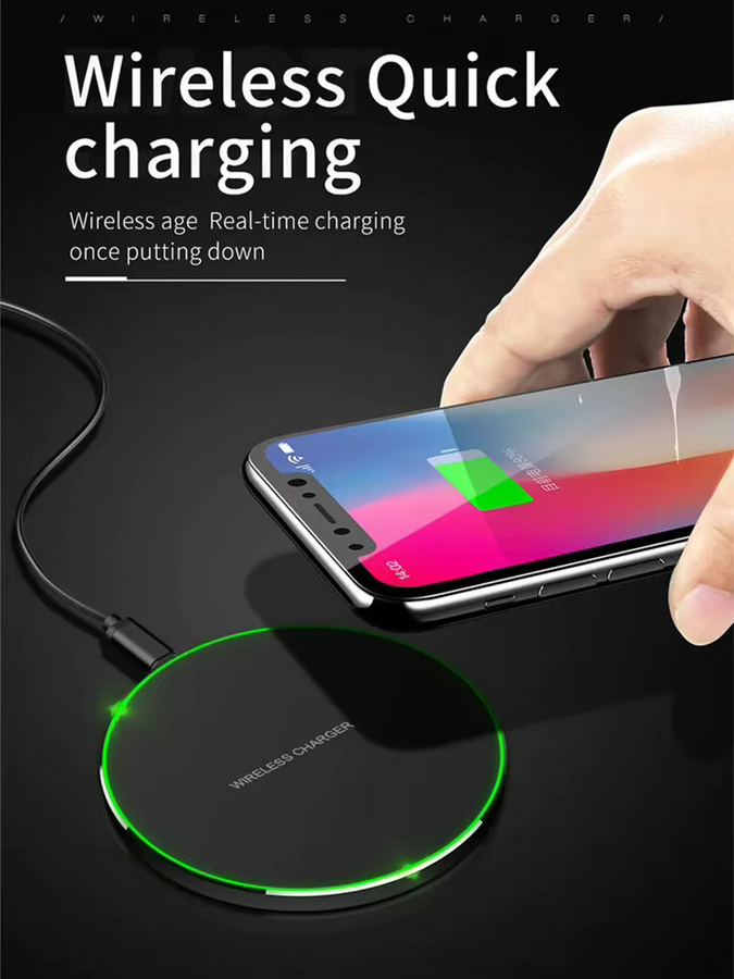 VIKEFON Kabelloses Ladegerät in Schwarz als Induktions-Schnellladestation für iPhone 17-12 und Samsung S23 S22 sowie Xiaomi und Huawei - Bild 6