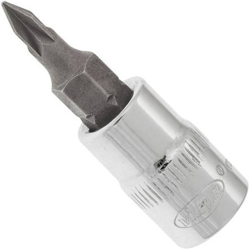 Vigour Schraubendreher-Einsatz Pozidriv PZ0 mit 1/4 Zoll Innenvierkant Antrieb in Silber, Gesamtlänge: 3,8 cm - Bild 1