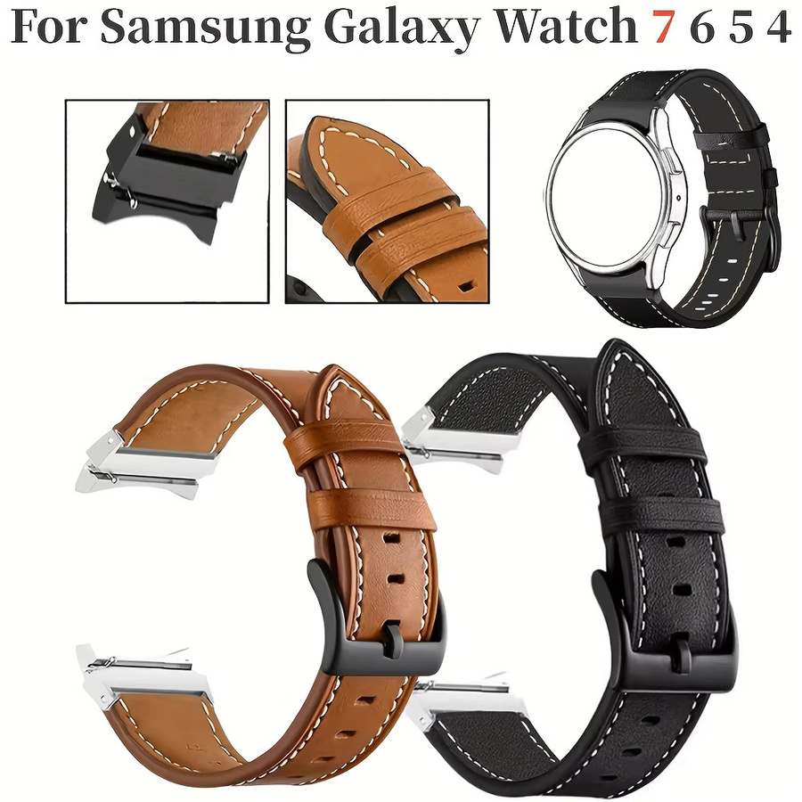 QCTOG Uhrenarmband Leder, Samsung Galaxy Watch, Unisex - Bild 3