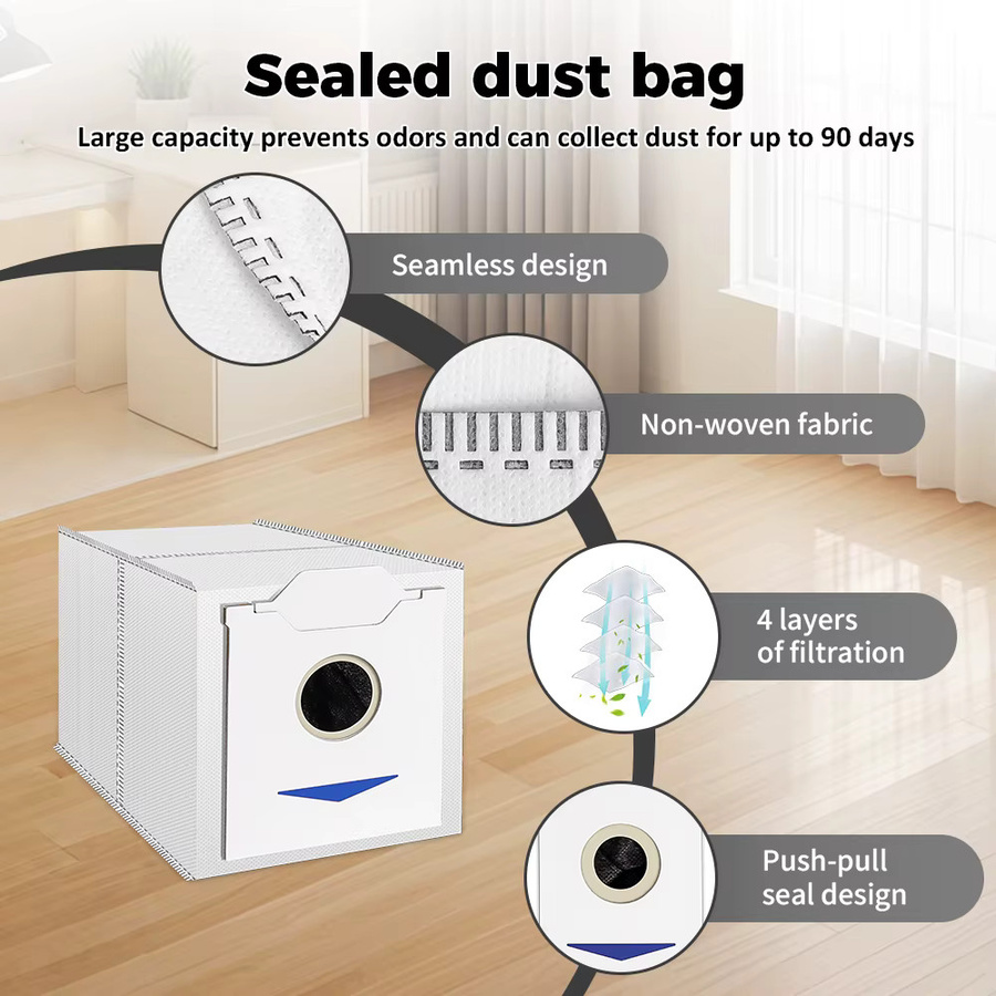 Ecovacs Staubbeutel Ersatzteil für DEEBOT N30 Omni N30 Pro Saugroboter, weiß - Bild 2
