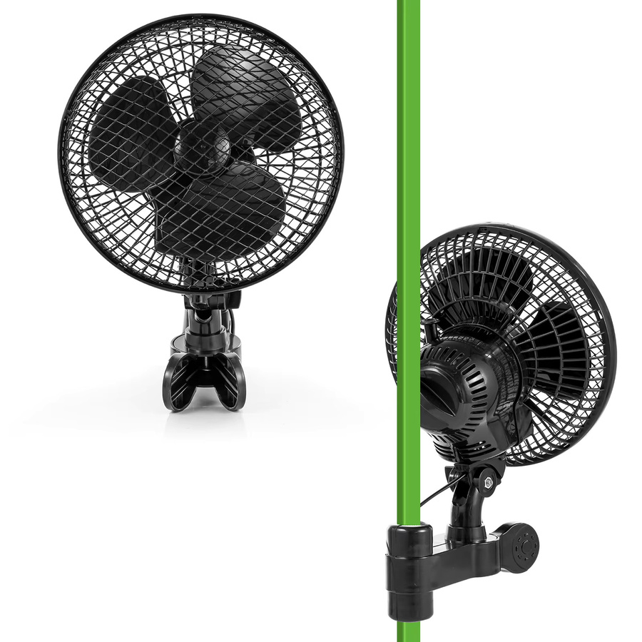 Schwenkbarer Grow Tent Clip-Ventilator in Schwarz für Hydroponik und Pflanzenwachstum mit Oszillation - Bild 2