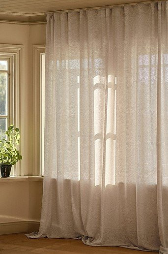 Jotex BELLA Bouclé-Vorhang semi-transparent in Beige und Weiß, extra breit, Höhe: 280 cm - Bild 1