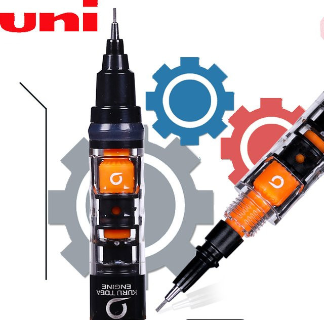 UNIStationery Automatischer Druckbleistift in Schwarz mit 0,5 mm Spitze und rutschfestem Griff - Bild 1