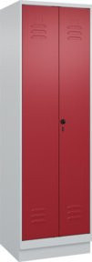 C+P PSA Doppel-Spind Classic PLUS mit Sockel, 2 Abteile, Lichtgrau/Rubinrot, H x B x T: 195 x 60 x 50 cm - Bild 1