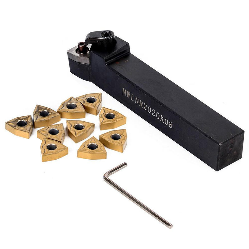 Kkmoon Drechselset für die Drehmaschine mit Halter, 10 WNMG080404 Hartmetalleinsätzen und Schraubenschlüssel in Schwarz - Bild 4