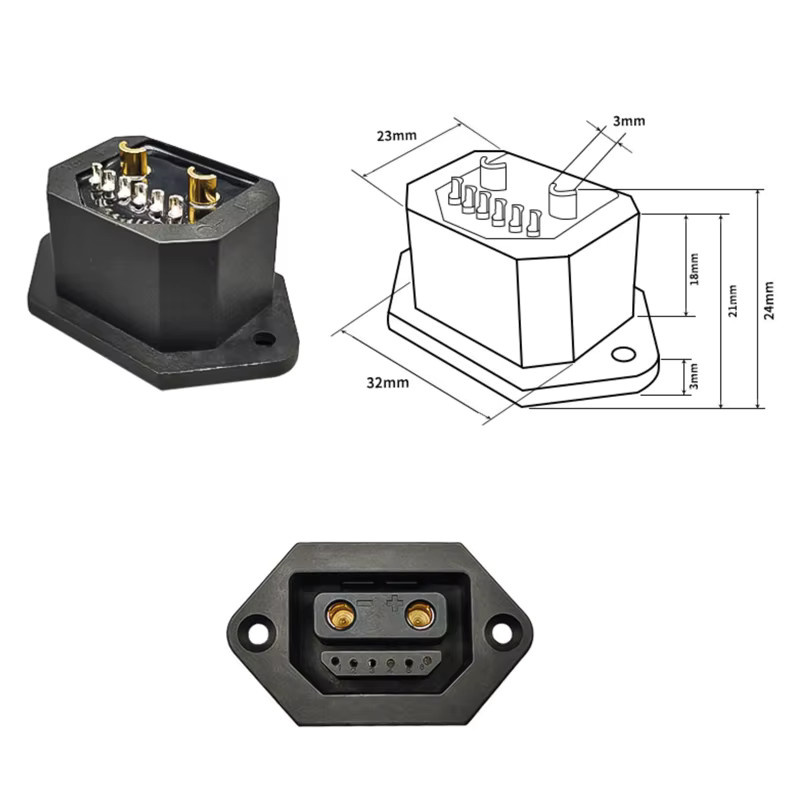 DIVEDEER Lithium-Akku Ladekabel mit XT60 und XT90 Anschlüssen, 8-Pin Hochleistungsstecker, Schwarz - Bild 3