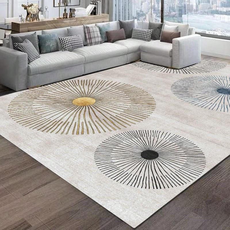 Binchi Furniture Wohnzimmerteppich Blau Ombre Graffiti mit geometrischem Design, B/B: 40 x 60 cm - Bild 2