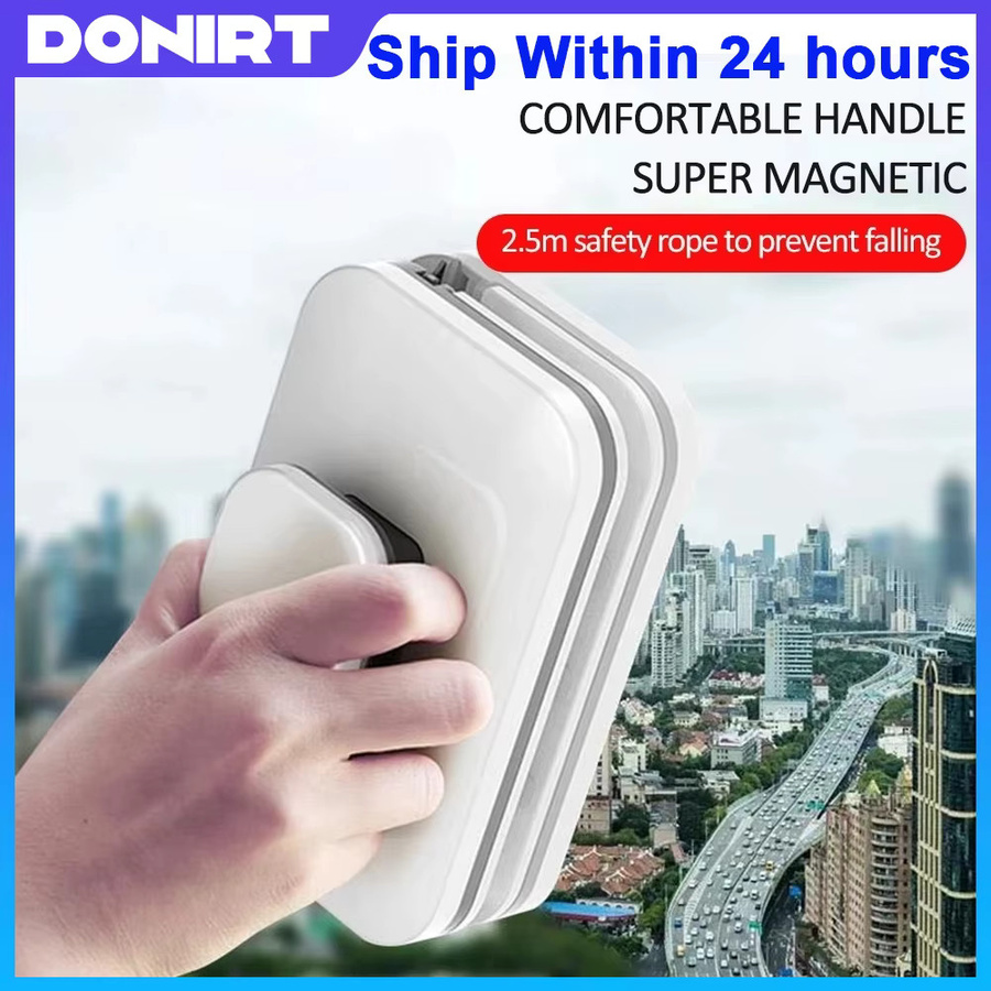 Donirt Magnetischer Fensterreiniger doppelseitig in Weiß mit Squeegee für die Glasreinigung - Bild 2