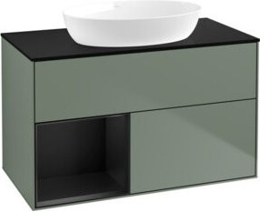 V&B Waschtischunterschrank Finion 100 in Blau Lackiert B/T/H: 100 x 50,1 x 50,1 cm - Bild 1