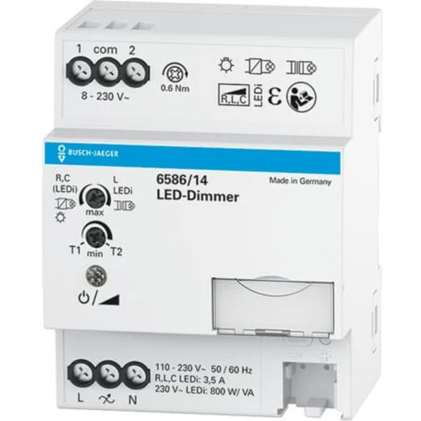 Busch-Jaeger LED-Tastdimmer 6586/14 mit Vor-Ort-Bedienung 800 VA - Bild 1