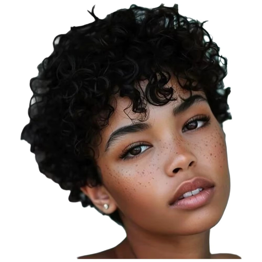 OYM HAIR Pixie-Schnitt Echthaar-Perücke mit Pony, kurz, Damen - Bild 7