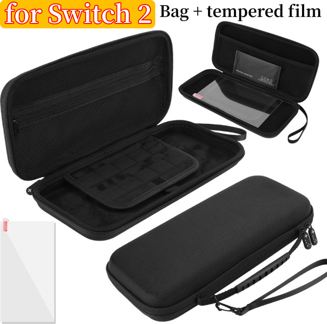 Nintendo Switch 2 EVA-Tragetasche und Displayschutzfolie in Schwarz - Bild 1