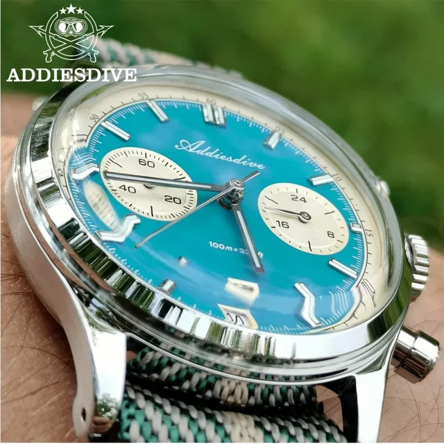 ADDIESDIVE Chronograph, Quarz, Edelstahl, Schwarz, Herren - Bild 1