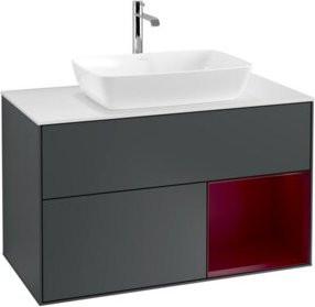 V&B Waschtischunterschrank Finion 100 in Mattblau lackiert, B/T/H: 100 x 50,1 x 50,1 cm - Bild 1