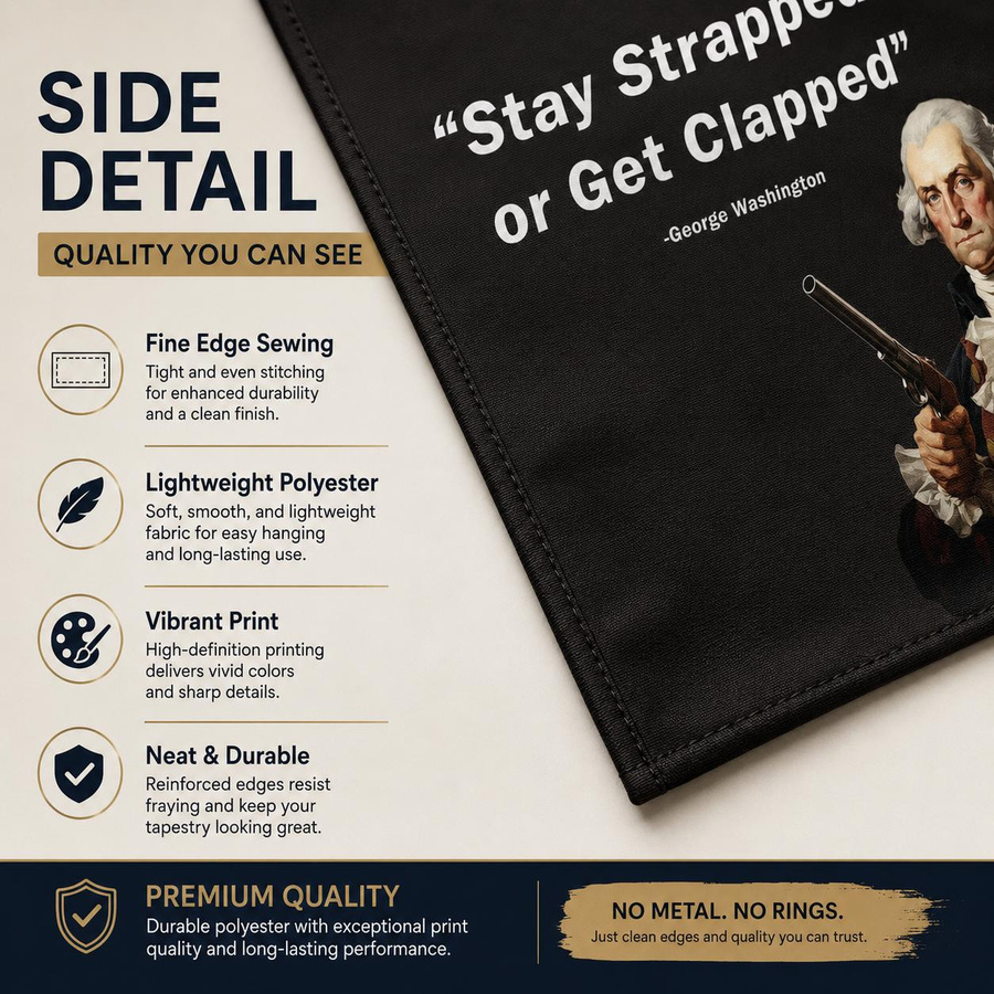 George Washington Meme Wandteppich von JMG Household Supplies, Schwarz, B x H: 40 x 60 cm - Bild 2