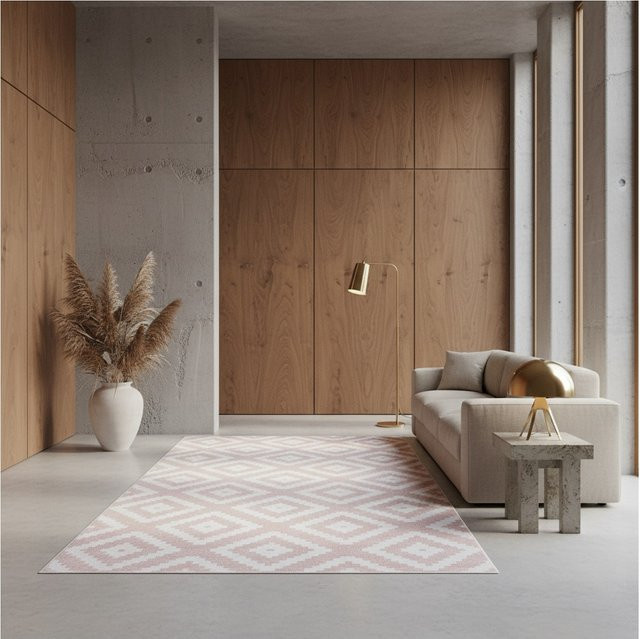 Kurzflorteppich INN von Kadima Design, geometrisches Design, Rosa, B: 240 cm, T: 340 cm - Bild 1