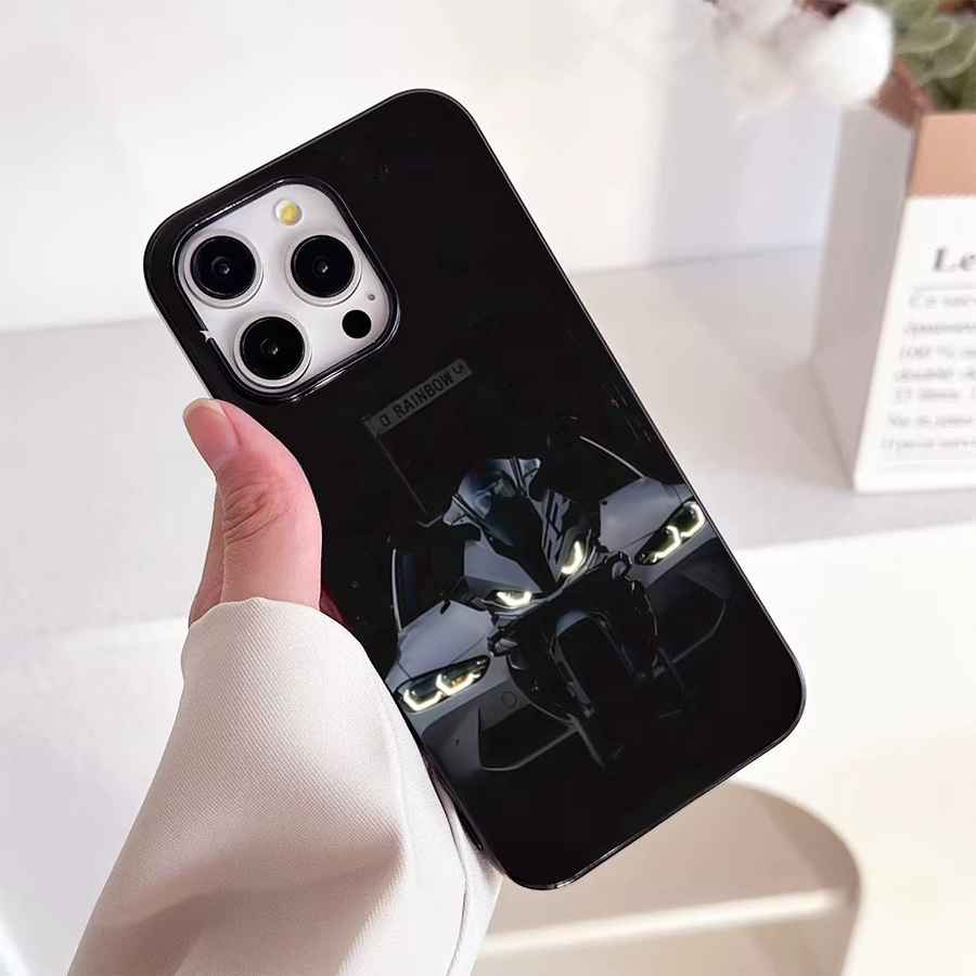 Handyhülle mit Motorrad und Auto Design für iPhone 11 bis iPhone 17 Pro Max in Schwarz - Bild 4