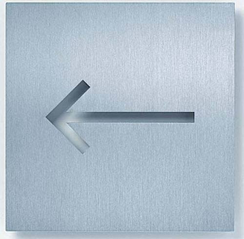 Siedle Hinweisschild Pfeil aus Edelstahl in Silber, B/H: 15,4 x 15,4 cm, Tiefe: 1,1 cm - Bild 1