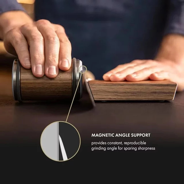 TOKER Rollenschärfer-Set mit 15° und 20° Winkeln, magnetischer Rollenschärfer aus Holz in Braun - Bild 1