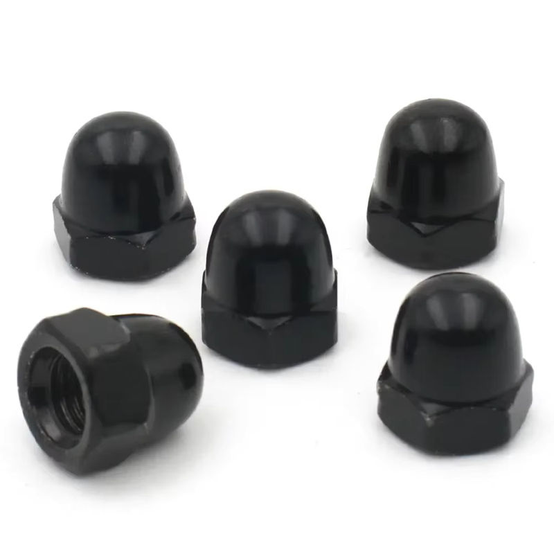 MENGJUE 10er Set Metrische Eichelmuttern aus Kohlenstoffstahl in Schwarz, Gewölbte Kappenmuttern für M3 M4 M5 M6 M8 M10 M12 - Bild 5