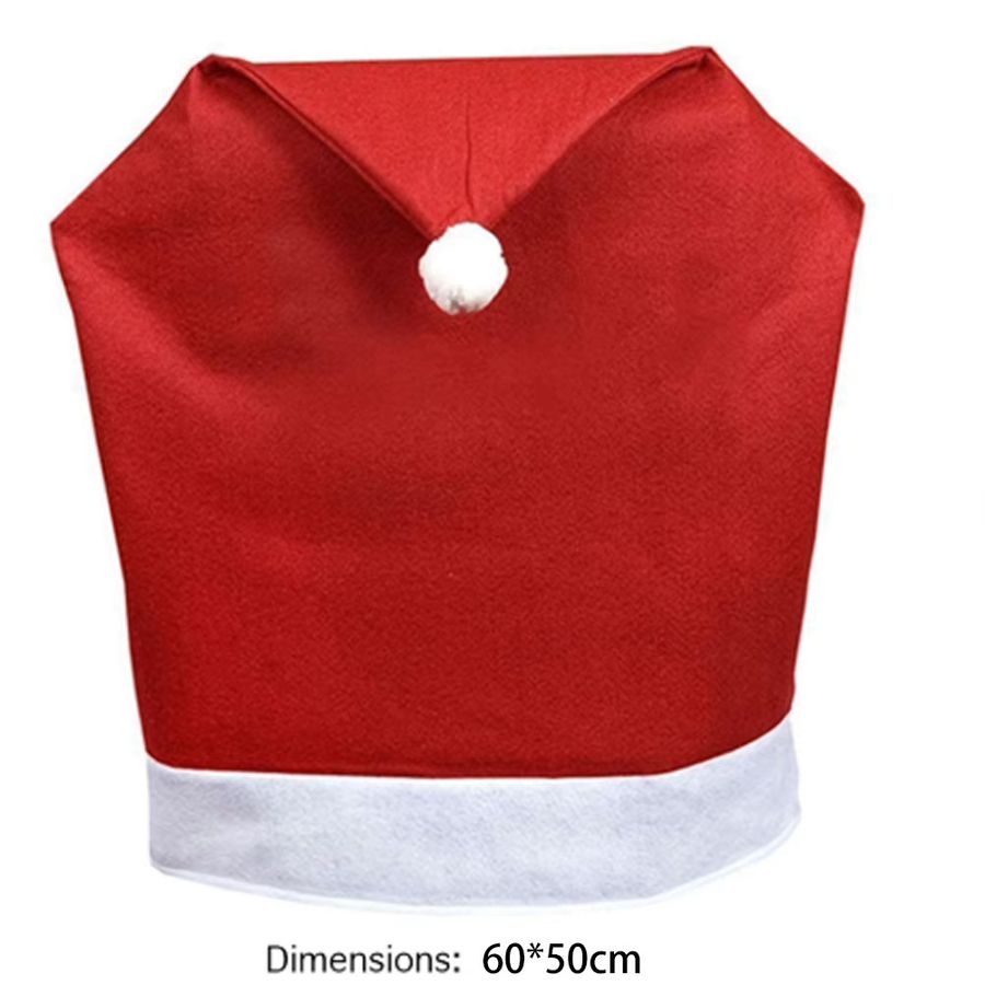 Weihnachts Stuhlbezüge im Santa Claus Design mit roter Weihnachtsmütze für Küche und Esszimmer - Bild 4