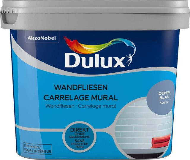 Dulux Fresh Up Wandfliesenlack Satin Denim Blue 0,75 l - Bild 1