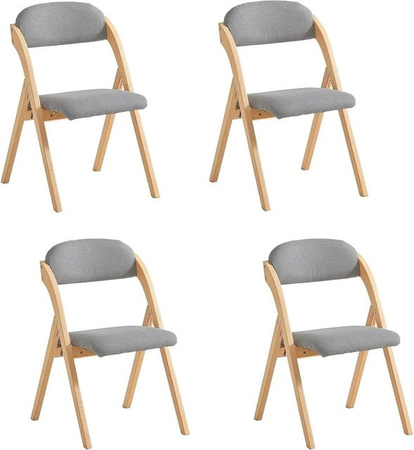 SoBuy 4er Set Esszimmerstühle Klappstühle Polsterstühle mit Lehne in Grau FST92-Nx4