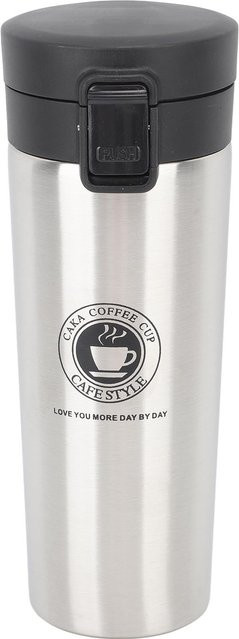 Isolierter Edelstahl Reisekaffeebecher von OutsideWorld mit Deckel, Weiß, 500 ml - Bild 1