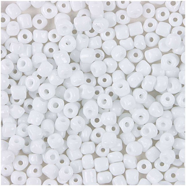 Rico Design Rocailles Perlen, 4 mm, Weiß Opak - Bild 1