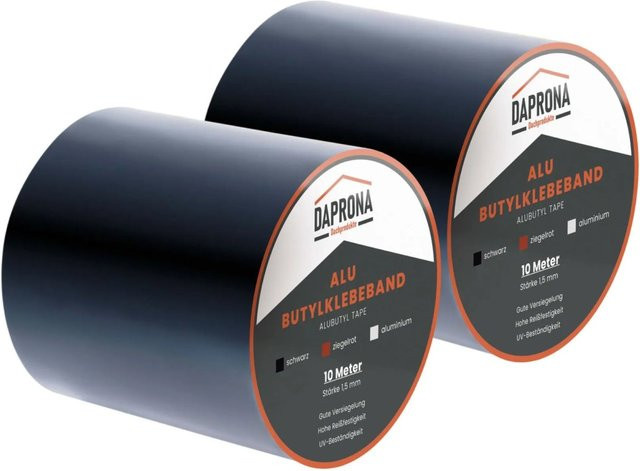 Daprona Butylband Reparaturband Dichtband in Schwarz mit Alu-Beschichtung, Breite: 150 mm, Länge: 10 m (2 Rollen) - Bild 1
