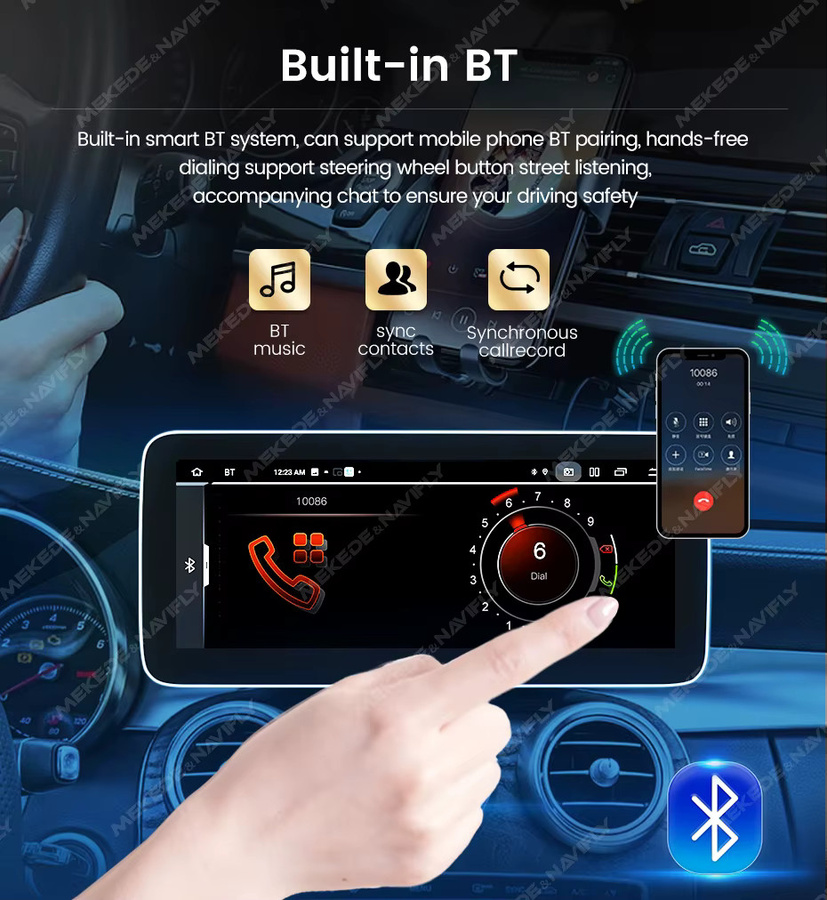 MEKEDE Android-Autoradio mit Bildschirm für Mercedes-Benz A-Klasse, CLA, GLA (W176, C117, X156) in Schwarz mit 4G WLAN, GPS-Navigation, DSP und kabellosem CarPlay sowie Android Auto - Bild 2