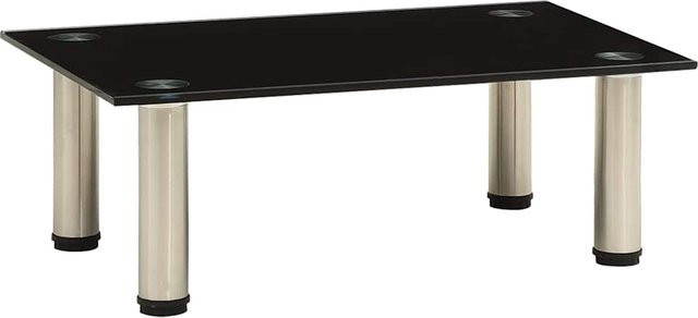 vidaXL TV-Tisch aus Glas und Metall in Schwarz, modern, B/T/H: 40 x 35 x 17 cm - Bild 1