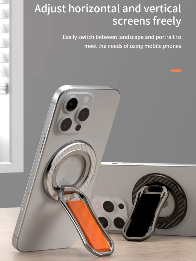 WSSHE Magnetischer Ring-Handyhalter in Schwarz, faltbarer und drehbarer Schreibtisch-Schnallenhalter für iPhone 15 14 13 - Bild 6