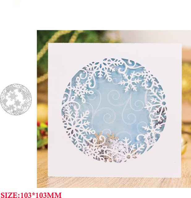 Metall-Stanzformen für Scrapbooking und Kartenherstellung mit Weihnachts-Motiven wie Schneeflocken und Rahmen in Silber - Bild 1