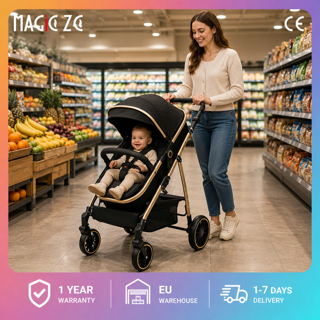 Magic ZC 3-in-1 Kombi-Kinderwagen mit Autositz, faltbares Reisesystem in Grau und Schwarz, bidirektionaler Kleinkind-Buggy mit Einhand-Faltfunktion - Bild 1