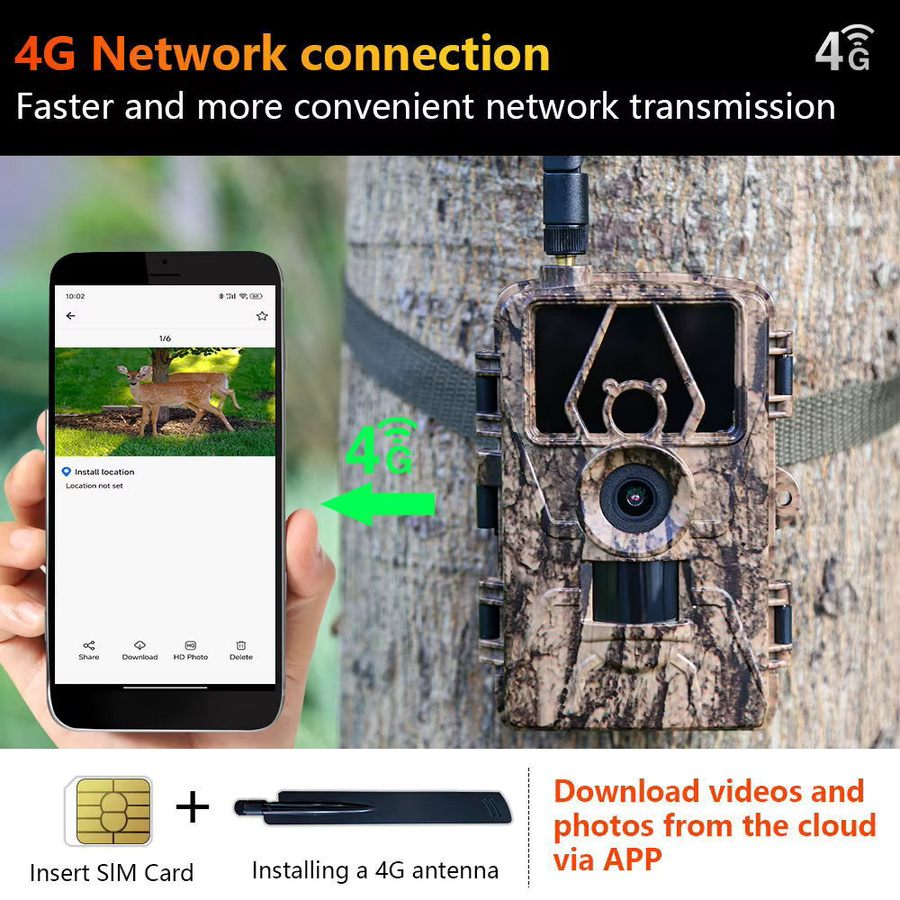 Bytelike 8K Outdoor-Jagdkamera mit 32GB Speicher, WLAN und App-Steuerung, wasserdichte Wildkamera mit Infrarot-Sensor in Multicolor - Bild 5