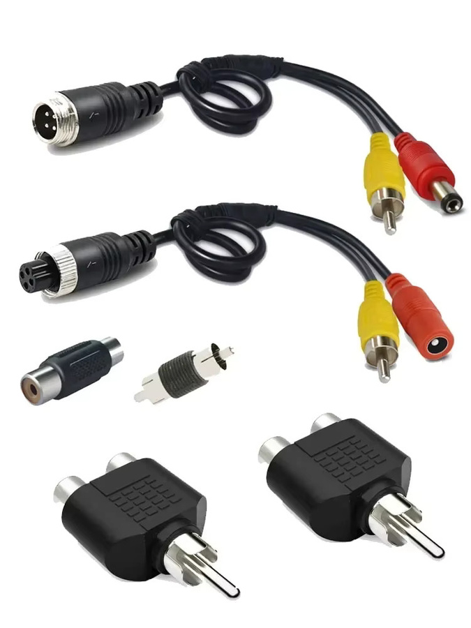 QXNY 4-Pin Aviation-Stecker auf RCA AV/Buchse DC Mehrfachkabel-Adapter-Konverter für Auto-Rückfahrkamera-Monitor - Bild 5