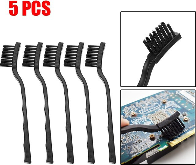 Vibratite Set aus 5 antistatischen ESD Reinigungspinseln in Schwarz für die PCB Platine Reinigung - Bild 1