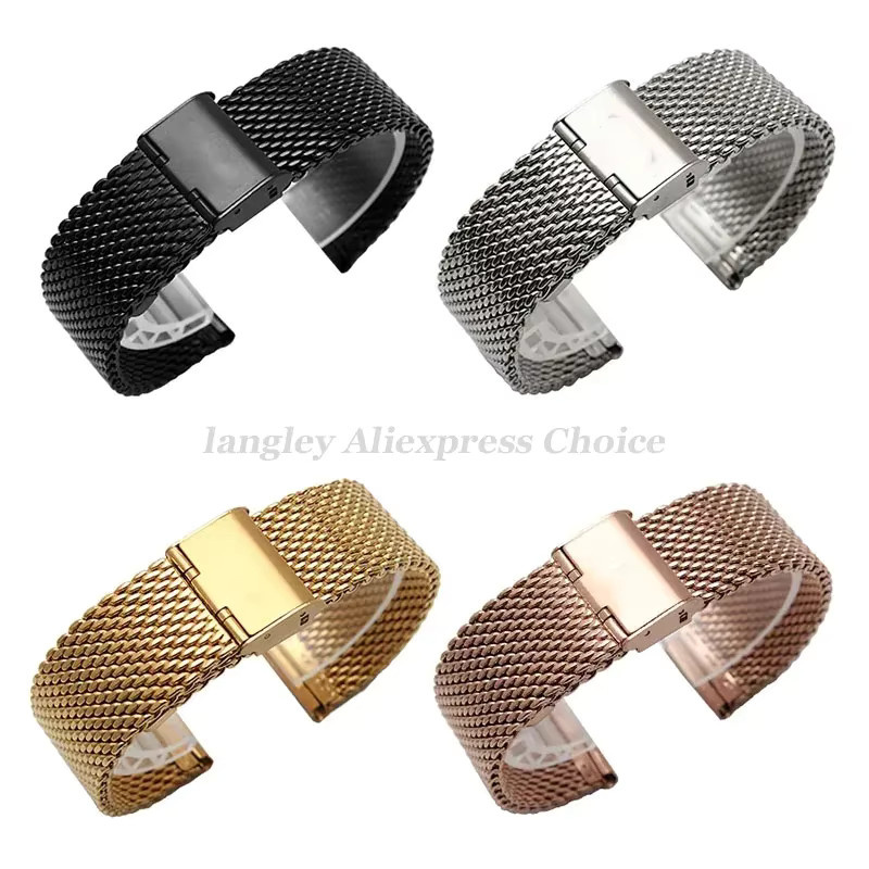 Uhrenarmband Mesh Milanese Edelstahl, Silber, Unisex - Bild 5