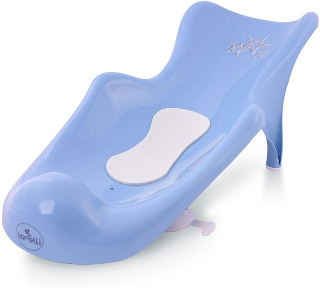Lorelli Baby Badewannenliege Badewanneneinlage ab Geburt mit Vakuumfüßen und rutschfestem Design in Blau mit Sternen - Bild 1