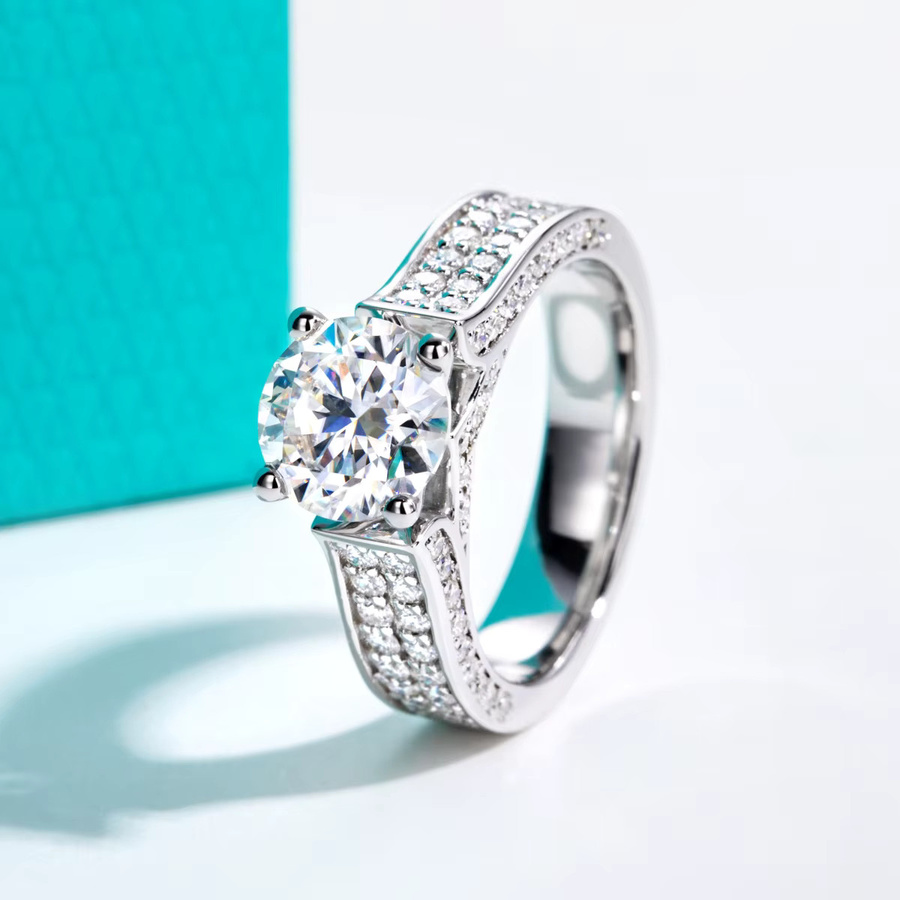 AnuJewel Verlobungsring, 925 Silber, Moissanit, Damen - Bild 3